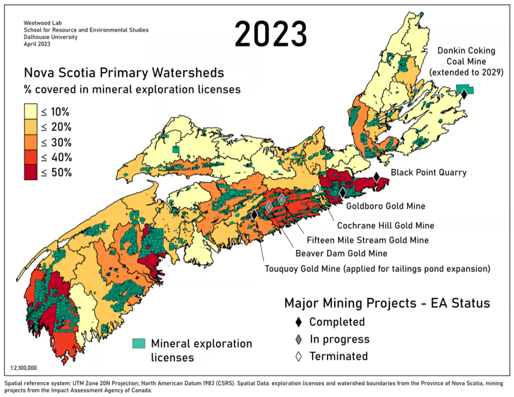 Nova Scotia mining projects map